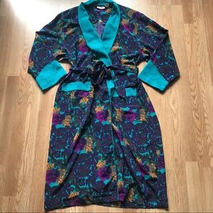 Vintage 90s Victoria’s Secret Gold Label Long Satin Floral Robe